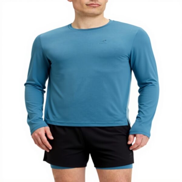 Maglietta sportiva Energetics Alois LS uomo blu petrol