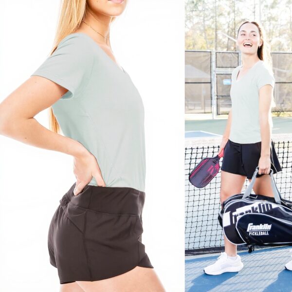 Maglietta sportiva donna Franklin Sports V-neck aloe comoda