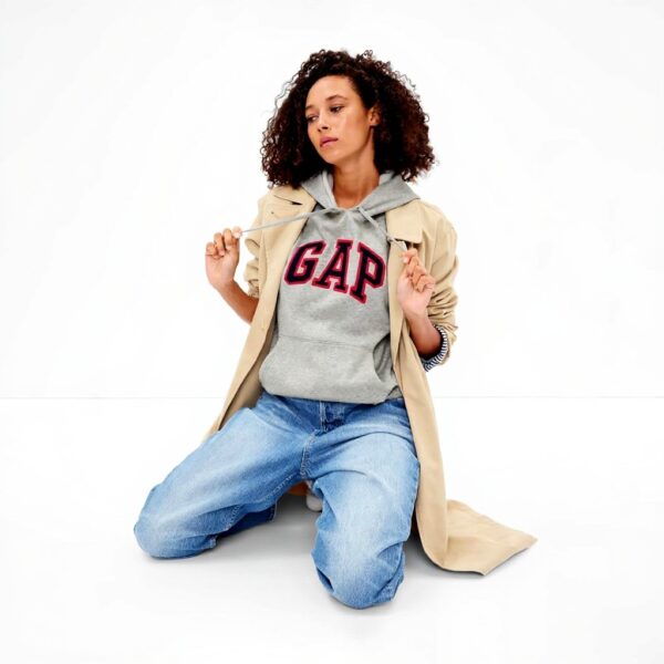 Felpa Donna GAP Logo Hoodie Cappuccio Pile Morbido