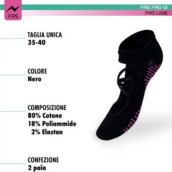 Calzini Yoga Antiscivolo Donna PRS Grip Traspiranti Nero