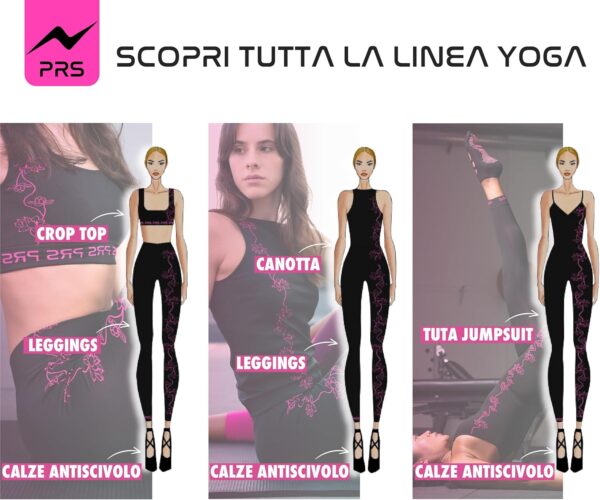 Calzini Yoga Antiscivolo Donna PRS Grip Traspiranti Nero-5