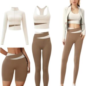 Set sportivo donna ZiaWorld 4 pezzi yoga fitness tessuto-0