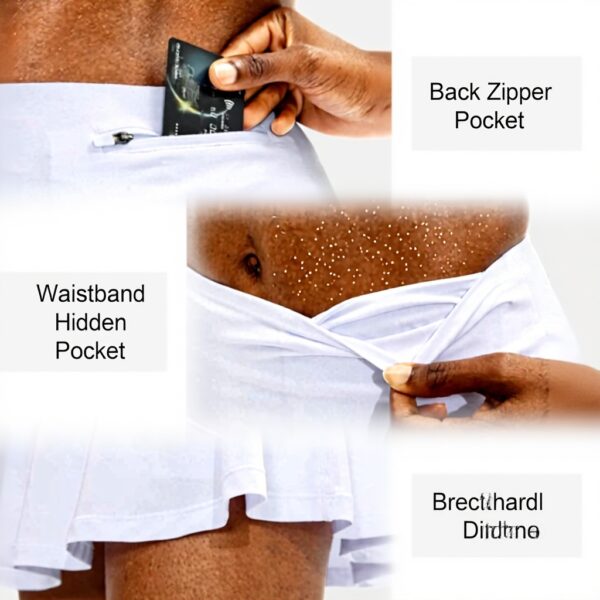 Gonna sportiva ThreeH vita alta tennis golf 4 tasche