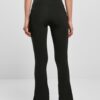 Leggings Donna Urban Classics Bootcut Jersey Organico Nero-8