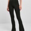 Leggings Donna Urban Classics Bootcut Jersey Organico Nero-6