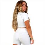 Pantaloncini donna ZITA vita alta senza cuciture Cloud Aloe