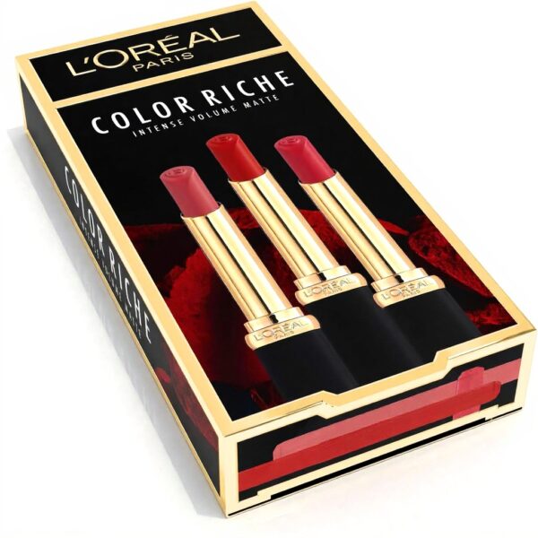 Cofanetto 3 Rossetti LOréal Paris opaco rimpolpante