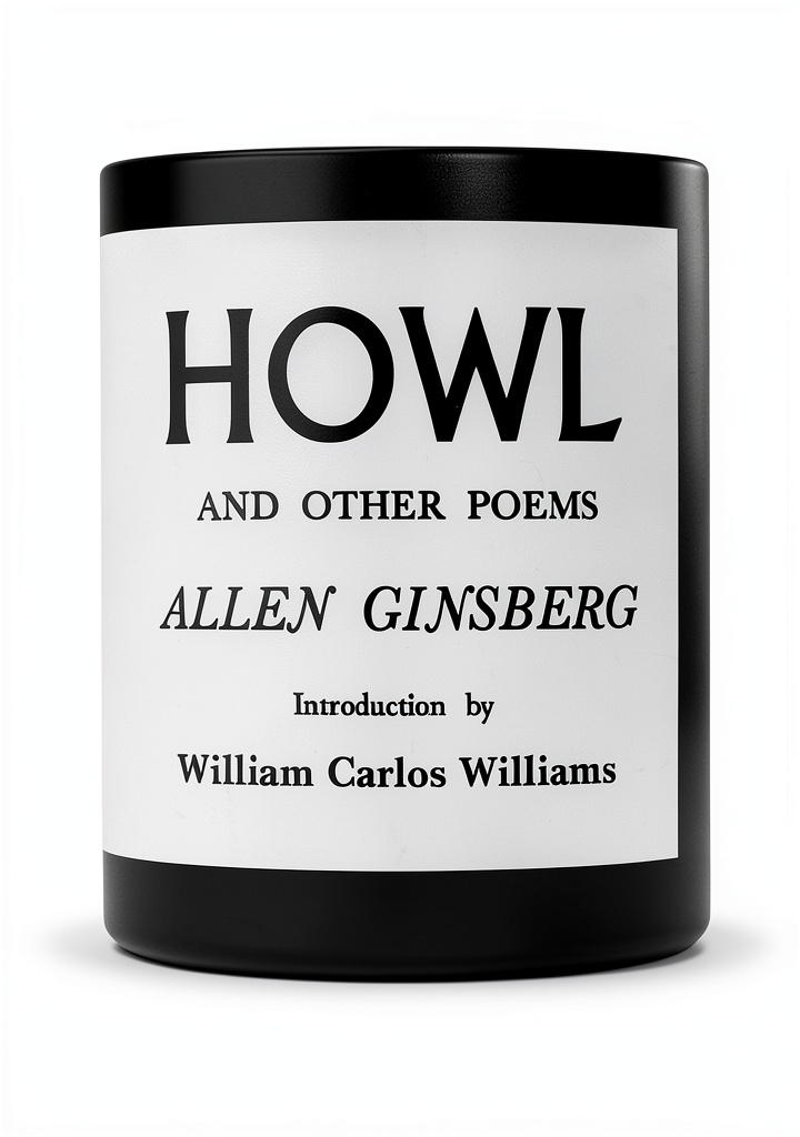 'Copertina del libro Howl di Allen Ginsberg su uno scaffale'