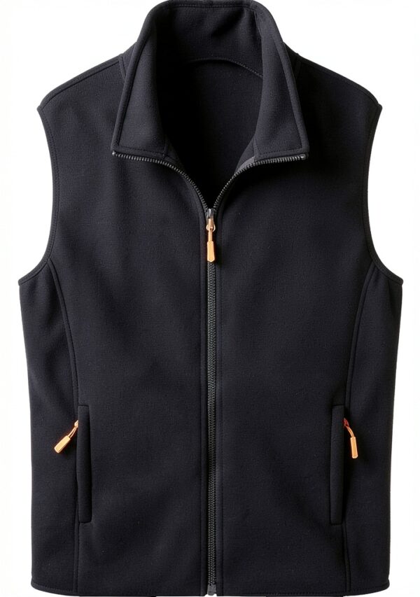 Gilet Primavera Autunno Uomo Stand Collare Polar Tinta Unita 3XL/4XL-6