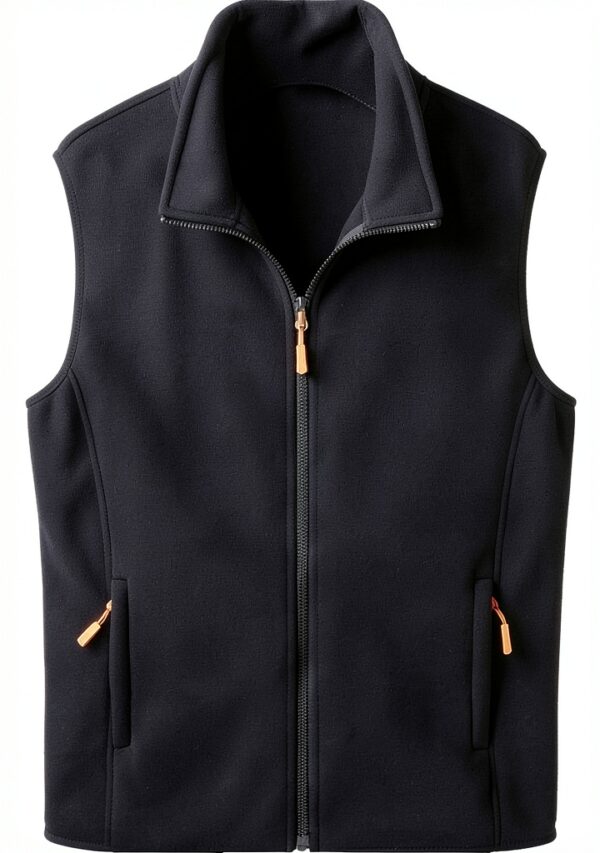 Gilet Primavera Autunno Uomo Stand Collare Polar Tinta Unita 3XL/4XL-0