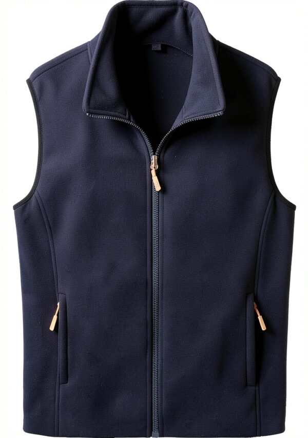 Gilet Primavera Autunno Uomo Stand Collare Polar Tinta Unita 3XL/4XL-4