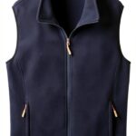 Gilet Primavera Autunno Uomo Stand Collare Polar Tinta Unita 3XL/4XL-0