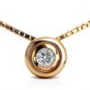 Ciondolo in oro rosa 18k con diamante H 0,10 ct modello AC4048-0