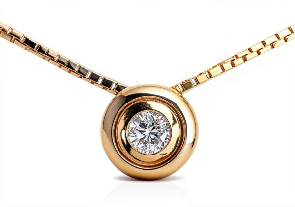 Ciondolo in oro rosa 18k con diamante H 0,10 ct modello AC4048-0