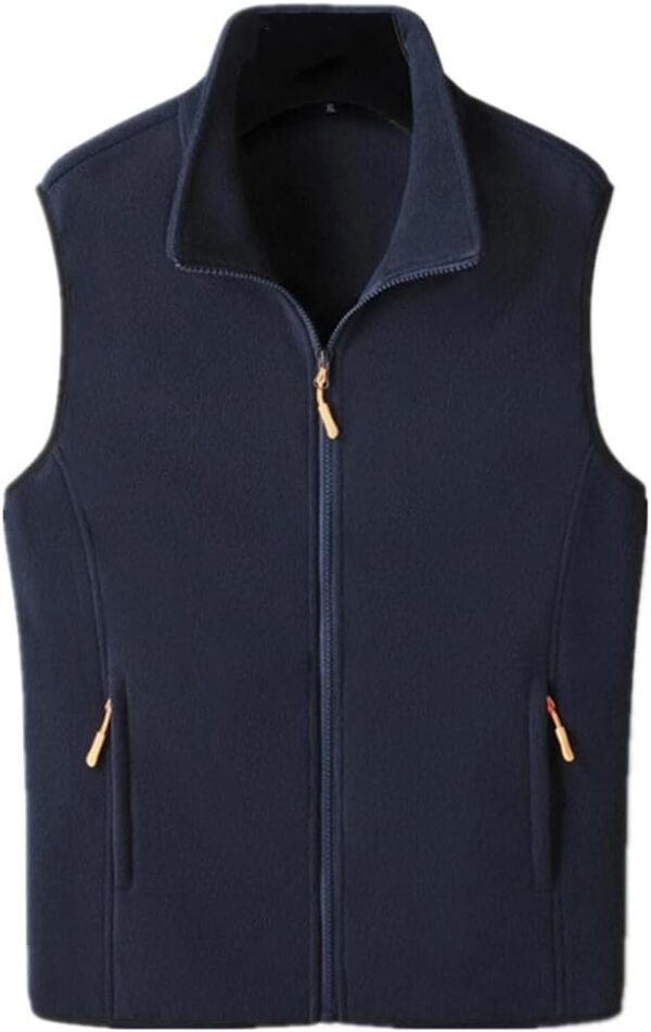 Gilet Primavera Autunno Uomo Stand Collare Polar Tinta Unita 3XL/4XL-4