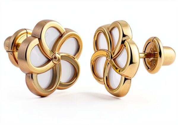 Orecchini in oro 18k Tulip 6 mm – MAJ – design fiore madreperla-0