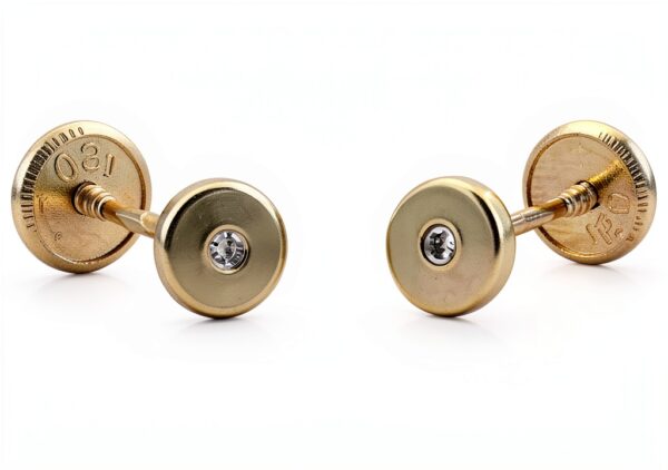 Pendenti oro 18k MAJ per bambini Orecchini 3,5mm cerchio con diamanti-0