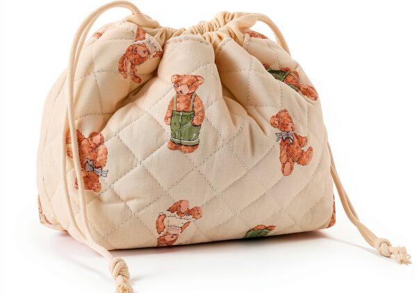 Borsa cosmetica imbottita con coulisse e fodera in tela, bella borsa da toilette da viaggio per donna, multicolore, X-Large-0