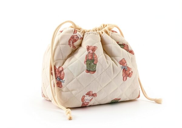 Borsa cosmetica imbottita con coulisse e fodera in tela, bella borsa da toilette da viaggio per donna, multicolore, X-Large-2