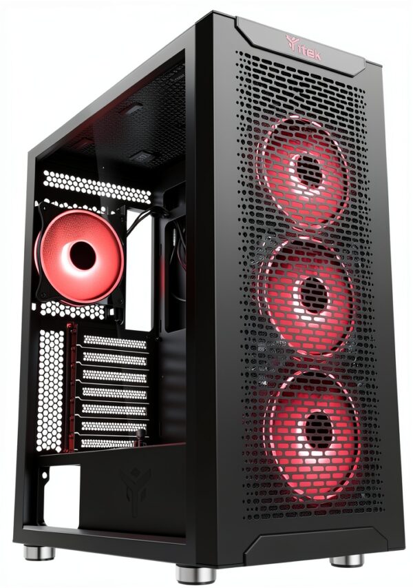 Itek Case Itek MAJES 40 - Gaming Mid Tower, 4x12cm ARGB fan, 2xUSB3, Tempered Glass Left Side Cover-6