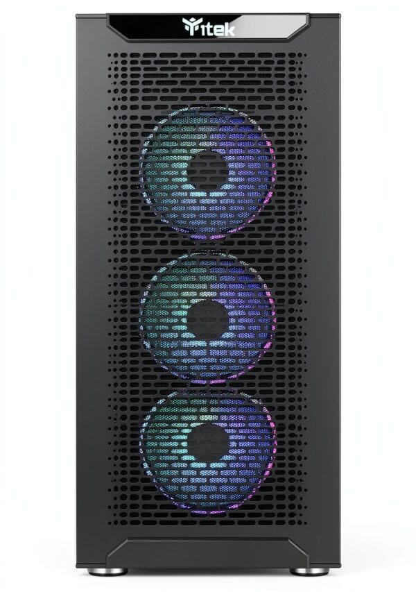 Itek Case Itek MAJES 40 - Gaming Mid Tower, 4x12cm ARGB fan, 2xUSB3, Tempered Glass Left Side Cover-2